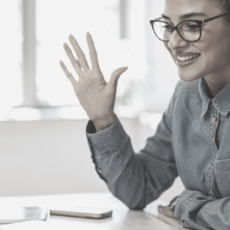 woman at a virtual event