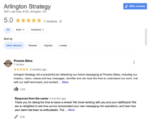 Arlington Strategy - Google My Business